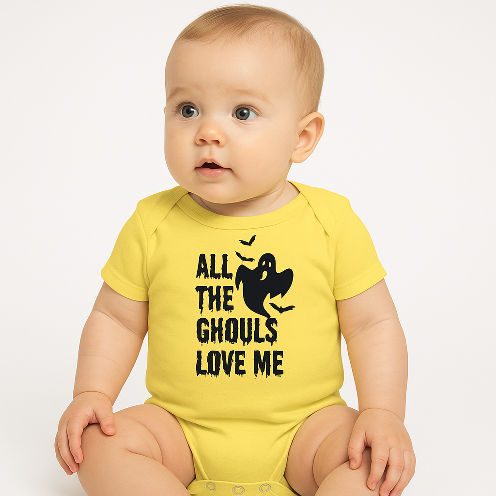 All the Ghouls Love Me Baby Onesie – Funny Halloween Bodysuit for Infants & Toddlers