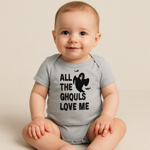All the Ghouls Love Me Baby Onesie – Funny Halloween Bodysuit for Infants & Toddlers