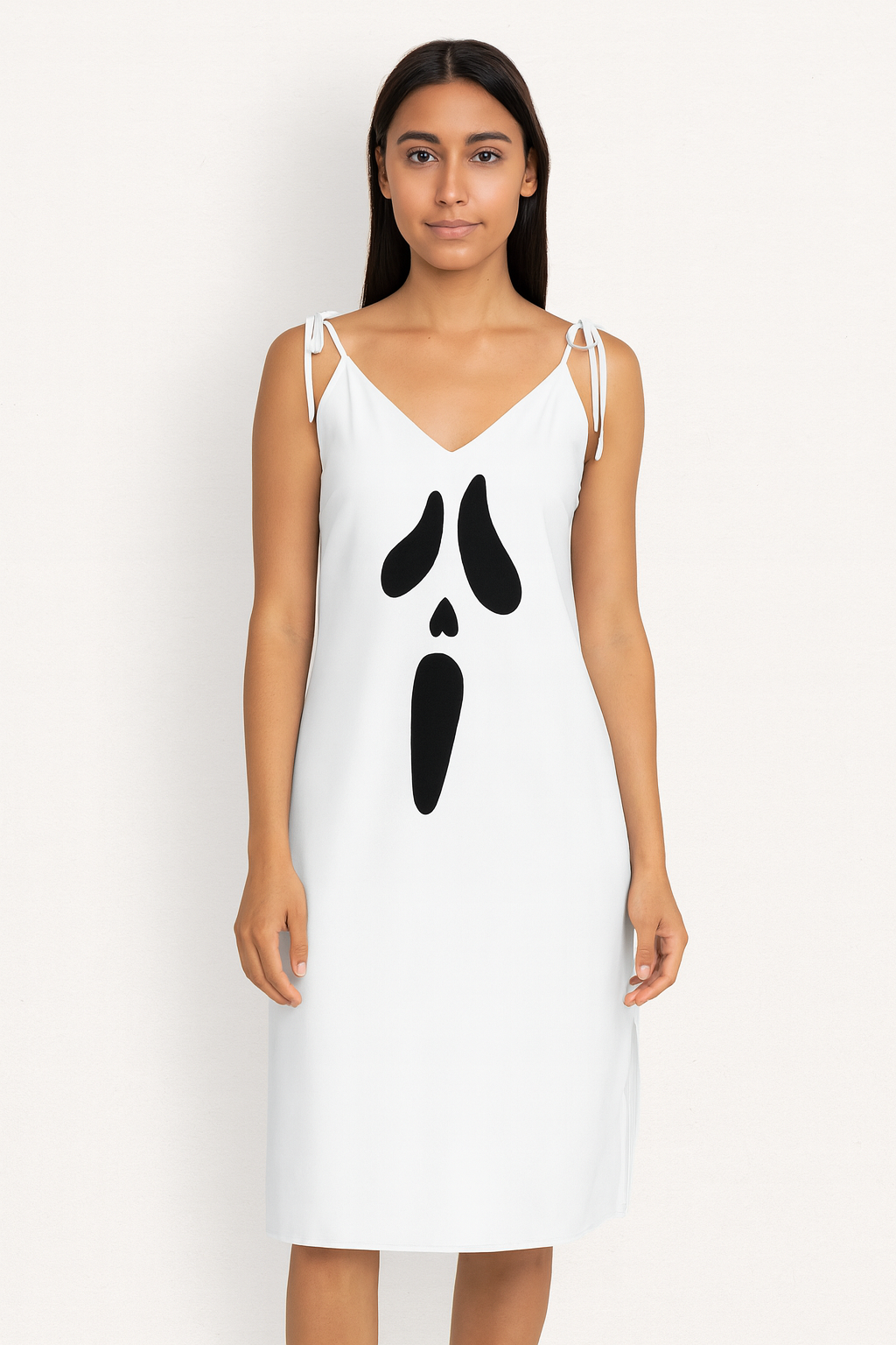 Ghost Face Slip Dress – Horror Movie Halloween Party Dress