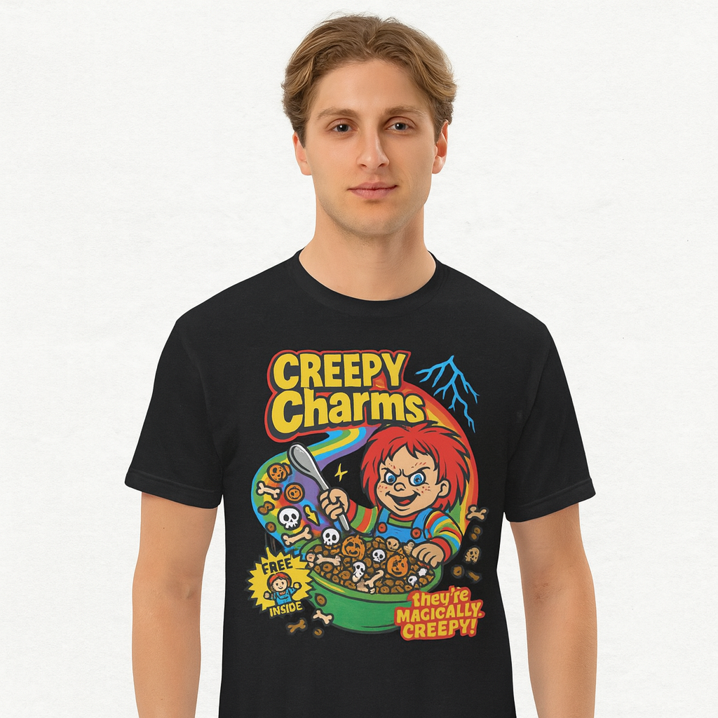 Creepy Charms T-Shirt – Funny Horror Cereal Killer Edition Halloween Shirt