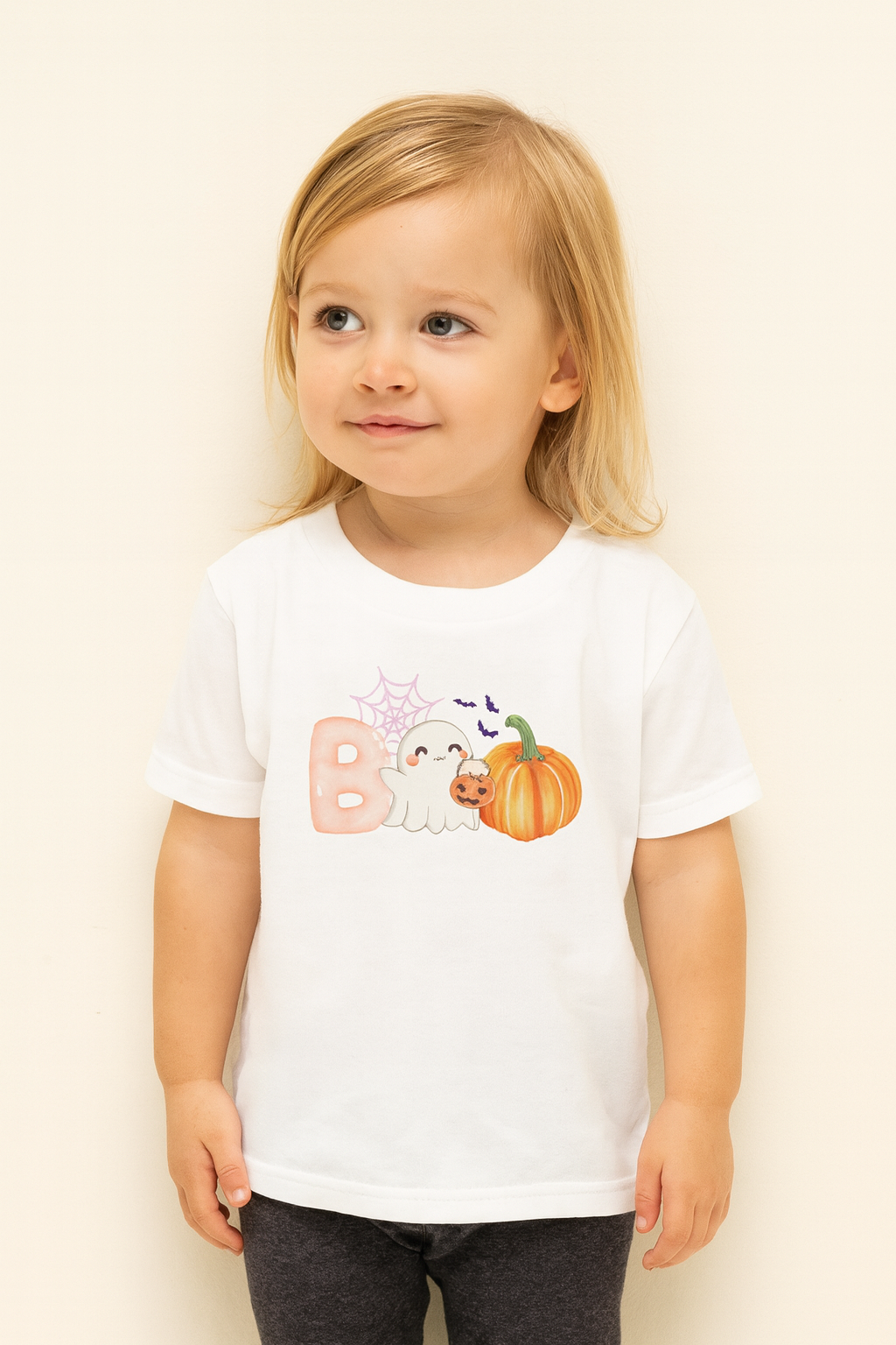Cute Ghost Toddler T-Shirt – Halloween Pumpkin Shirt for Kids