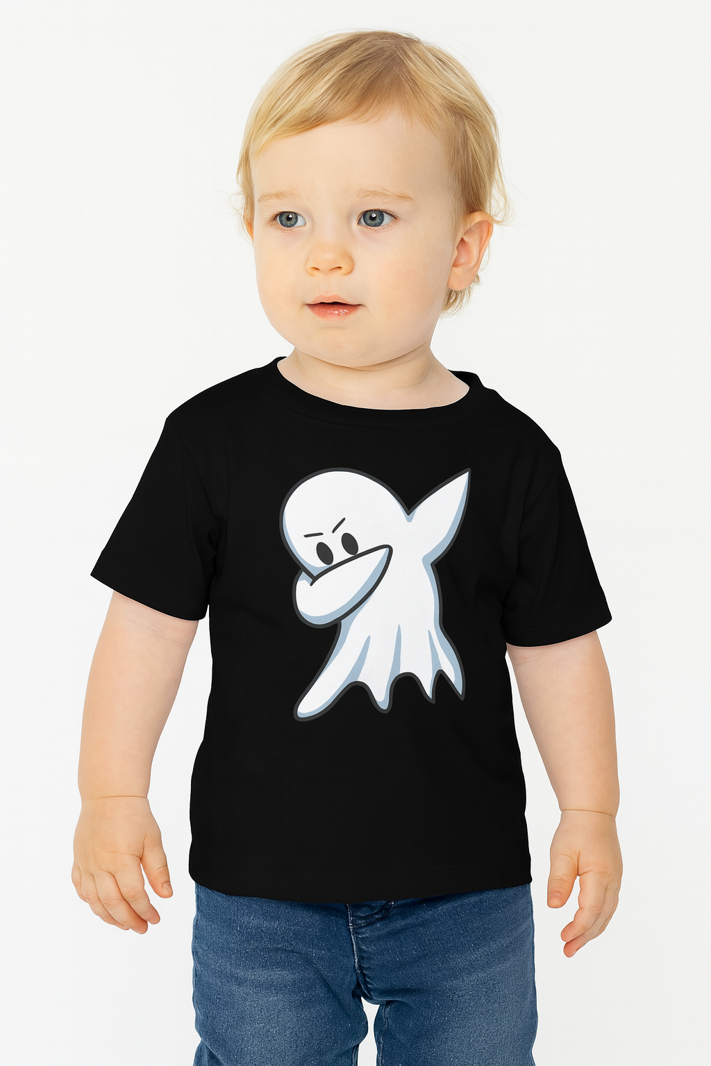 Dabbing Ghost Toddler T-Shirt – Funny Halloween Short Sleeve Tee