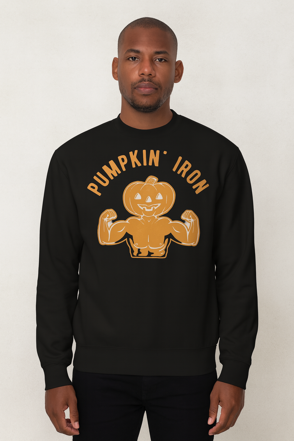 Pumpkin Iron Halloween Sweatshirt – Funny Jack-O’-Lantern Gym Crewneck