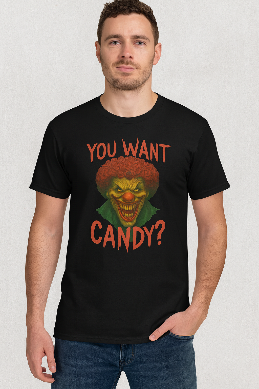You Want Candy? Scary Clown Halloween Shirt – Creepy Circus Horror Tee