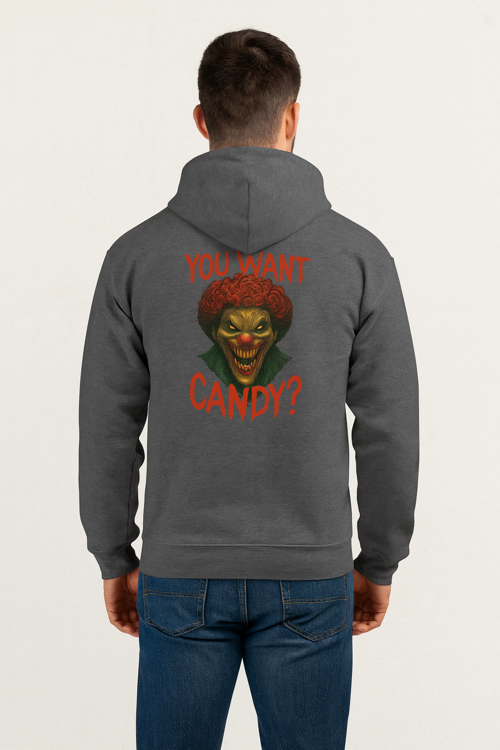 You Want Candy? Scary Clown Halloween Sweatshirt – Creepy Circus Horror Crewneck