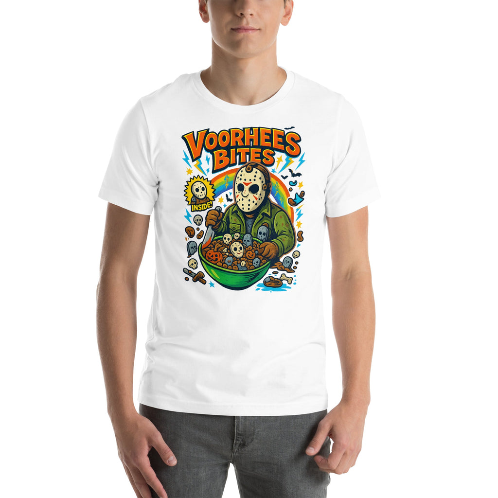Voorhees Bites T-Shirt – Funny Horror Cereal Killer Edition Halloween Shirt